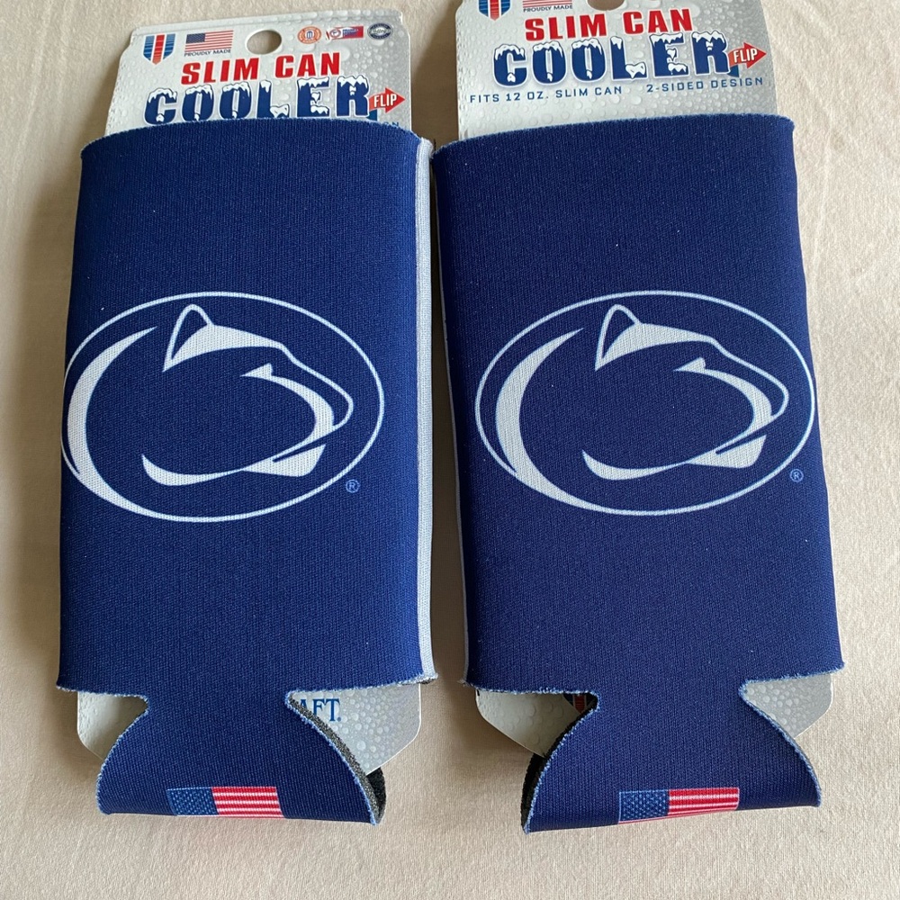 Set of 2 bundle Penn State Nittany Lions 2 Tone Slim Can Koozie NEW NWT - Picture 2 of 4